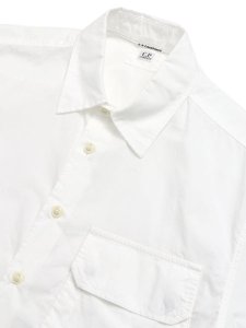 画像3: 【送料無料】C.P.COMPANY SHIRTS SHORT SLEEVE IN POPELINE GAUZE WHITE (3)