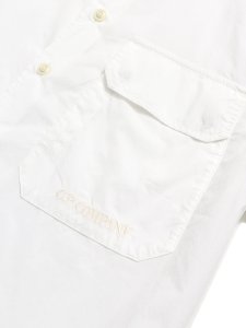 画像4: 【送料無料】C.P.COMPANY SHIRTS SHORT SLEEVE IN POPELINE GAUZE WHITE (4)