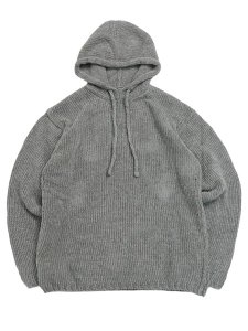 画像1: 【送料無料】Ten-c HODDED CHENILLE COTTON KNIT PIGEON GREY (1)