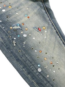 画像7: 【送料無料】mnml SKINNY CRYSTAL DENIM WASHED BLUE (7)