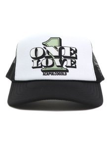画像2: ACAPULCO GOLD ONE LOVE TRUCKER CAP BLACK/WHITE (2)