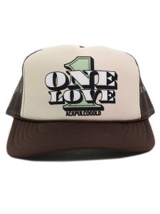 画像2: ACAPULCO GOLD ONE LOVE TRUCKER CAP BROWN/TAN (2)