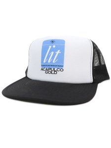 画像1: ACAPULCO GOLD LIT UP TRUCKER CAP BLACK/WHITE (1)