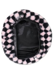 画像3: 【SALE】KANGOL FAUX FUR BERET-PEPTO CHECK (3)