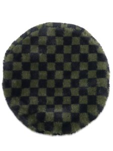 画像4: 【SALE】KANGOL FAUX FUR BERET-OLIVE CHECK (4)