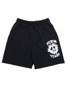 画像1: 【送料無料】DENIM TEARS DENIM UNIVERSITY SWEATSHORTS BLACK/WHITE (1)