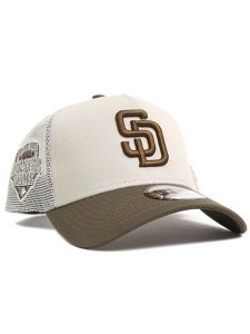 画像1: NEW ERA 9FORTY A-FRAME TRUCKER PADRES STONE/MOSS (1)