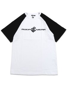 画像1: ROCAWEAR CLASSIC RAGLAN LOGO TEE WHITE/BLACK (1)
