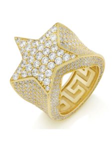 画像1: 【送料無料】KING ICE SHOOTING STAR STERLING SILVER 14K VERMEIL RING (1)