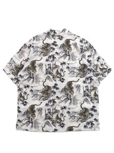 画像2: 【送料無料】AVIREX ALOHA SHIRT TIGER & BAMBOO OFF WHITE (2)