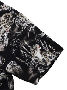 画像4: 【送料無料】AVIREX ALOHA SHIRT TIGER & BAMBOO BLACK (4)