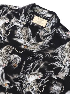 画像3: 【送料無料】AVIREX ALOHA SHIRT TIGER & BAMBOO BLACK (3)