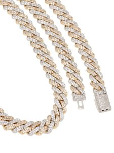 画像3: 【送料無料】KING ICE 12MM ICED DIAMOND CUT MIAMI CUBAN LINK 18" 14K/WH GOLD CHAIN (3)