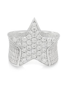 画像2: 【送料無料】KING ICE SHOOTING STAR STERLING SILVER WHITE GOLD RING (2)