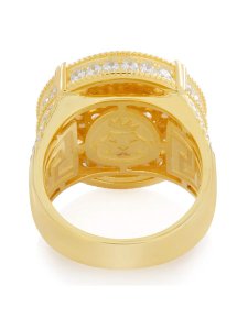画像3: 【送料無料】KING ICE BRILLIANT-CUT CLUSTER STERLING SILVER 14K VERMEIL RING (3)