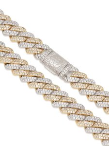 画像2: 【送料無料】KING ICE 12MM ICED DIAMOND CUT MIAMI CUBAN LINK 18" 14K/WH GOLD CHAIN (2)