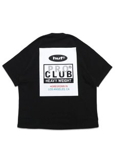 画像1: HUF PRO CLUB HEAVYWEIGHT TEE BLACK (1)