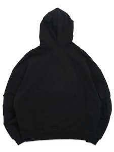 画像2: 【送料無料】HUF PRO CLUB MULTI POCKET HOODIE BLACK (2)