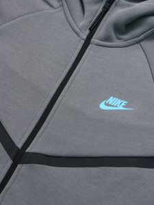 画像3: 【送料無料】NIKE TECH FLEECE FZ WINDRUNNER HOOD-SMOKE GREY/FOOTBALL BLUE (3)