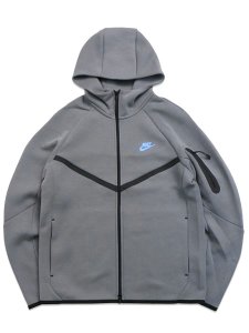 画像1: 【送料無料】NIKE TECH FLEECE FZ WINDRUNNER HOOD-SMOKE GREY/FOOTBALL BLUE (1)