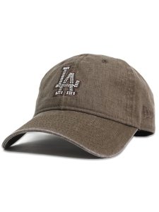 画像1: NEW ERA 9TWENTY RHINESTONE WASHED COTTON DODGERS BROWN (1)