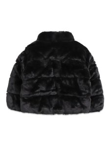 画像2: 【送料無料】【KIDS】NIKE TODDLER QUILTED FAUX FUR JACKET-BLACK (2)
