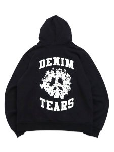 画像2: 【送料無料】DENIM TEARS DENIM UNIVERSITY ZIP HOODIE BLACK/WHITE (2)