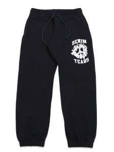 画像1: 【送料無料】DENIM TEARS COTTON DENIM UNIVERSITY SWEATPANTS BLACK/WHITE (1)