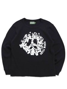 画像1: 【送料無料】DENIM TEARS PEACE WREATH THERMAL BLACK/WHITE (1)