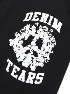 画像5: 【送料無料】DENIM TEARS COTTON DENIM UNIVERSITY SWEATPANTS BLACK/WHITE (5)