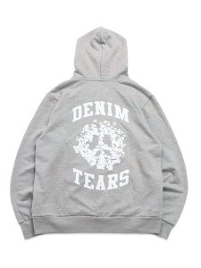 画像2: 【送料無料】DENIM TEARS DENIM UNIVERSITY ZIP HOODIE GREY/WHITE (2)