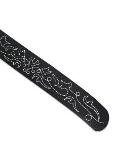 画像5: 【送料無料】TRUE RELIGION HORSESHOE STITCH LOGO BUCKLE BELT BLACK (5)