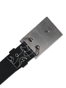 画像3: 【送料無料】TRUE RELIGION HORSESHOE STITCH LOGO BUCKLE BELT BLACK (3)
