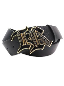 画像1: 【送料無料】TRUE RELIGION OLD ENGLISH TR BUCKLE BELT BLACK (1)