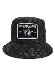 画像2: 【送料無料】TRUE RELIGION LOGO DENIM BUCKET HAT BLACK (2)