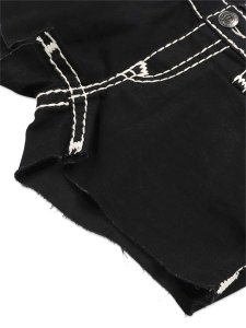 画像6: 【送料無料】TRUE RELIGION WMNS JOEY LOW RISE SUPER T FLAP SHORT BODY RINSE BLACK (6)