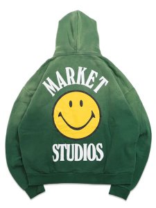 画像1: 【送料無料】MARKET SMILEY LOCK UP HOODIE DARK GREEN (1)