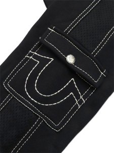 画像6: 【送料無料】TRUE RELIGION MESH PANEL BIG T CARGO HOODIE BLACK (6)