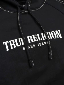 画像4: 【送料無料】TRUE RELIGION MESH PANEL BIG T CARGO HOODIE BLACK (4)