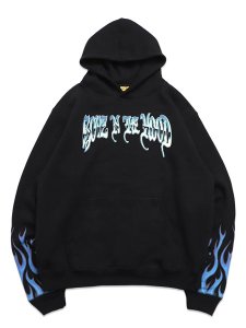 画像1: BOYZ N THE HOOD FLAMES PULLOVER BLACK/BLUE (1)