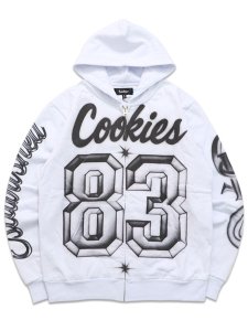 画像1: 【送料無料】COOKIES CLOTHING DRAFT DAY FULL ZIP HOODIE WHITE (1)