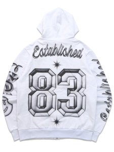画像2: 【送料無料】COOKIES CLOTHING DRAFT DAY FULL ZIP HOODIE WHITE (2)