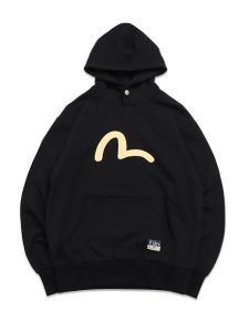 画像1: 【送料無料】EVISU SEAGULL PRINTED HOODIE BLACK (1)