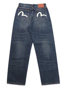 画像1: 【送料無料】EVISU HT,5POCKET WHITE SEAGULL JEANS DARK TONE INDIGO (1)