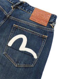 画像5: 【送料無料】EVISU HT,5POCKET WHITE SEAGULL JEANS DARK TONE INDIGO (5)