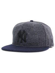 画像1: NEW ERA 9FIFTY SOFT BUCKRAM MELTON YANKEES GREY/NAVY (1)