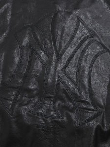 画像5: 【送料無料】NEW ERA SYNTHETIC LEATHER JACKET YANKEES BLK (5)