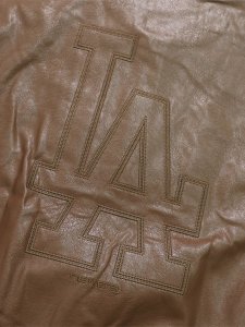 画像5: 【送料無料】NEW ERA SYNTHETIC LEATHER JACKET DODGERS BROWN (5)