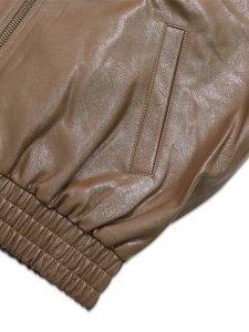 画像4: 【送料無料】NEW ERA SYNTHETIC LEATHER JACKET DODGERS BROWN (4)