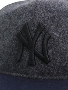 画像6: NEW ERA 9FIFTY SOFT BUCKRAM MELTON YANKEES GREY/NAVY (6)